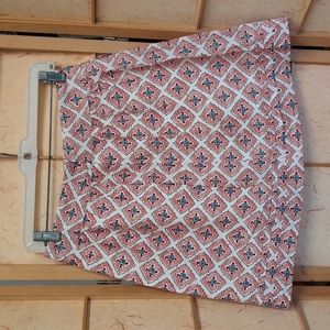 Ann Taylor LOFT Petites orange and white skirt size OP
